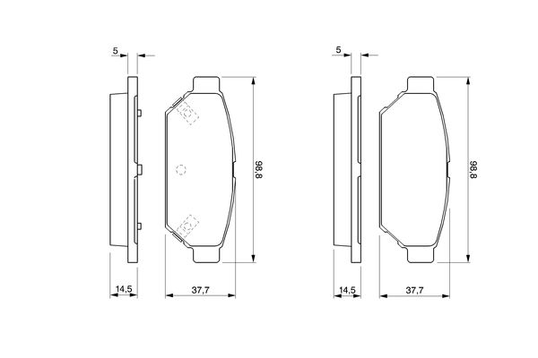 Brake Pad Set, disc brake - 0 986 424 464 BOSCH