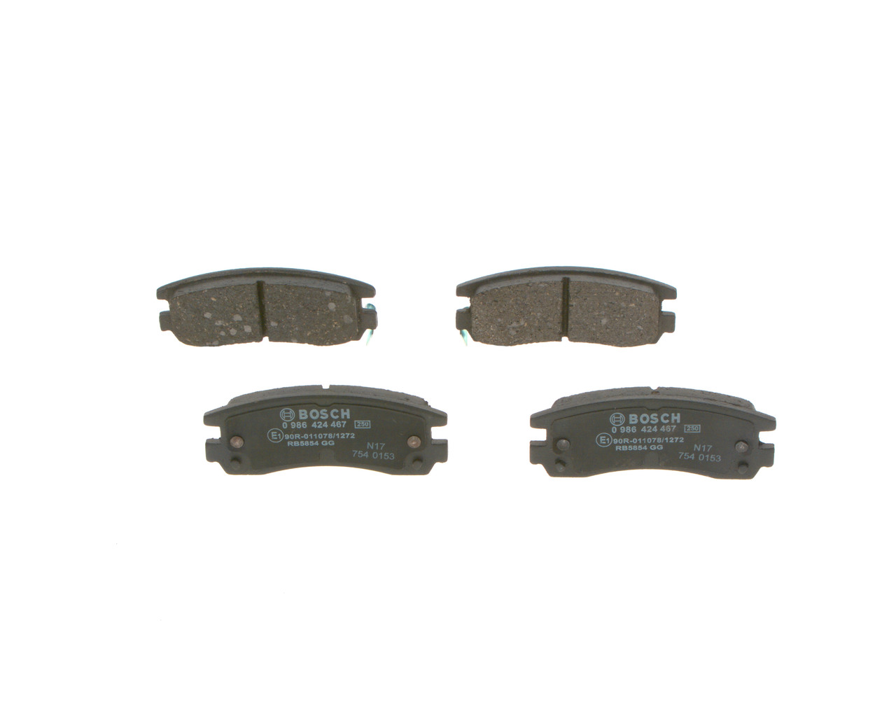 Brake Pad Set, disc brake - 0 986 424 467 BOSCH