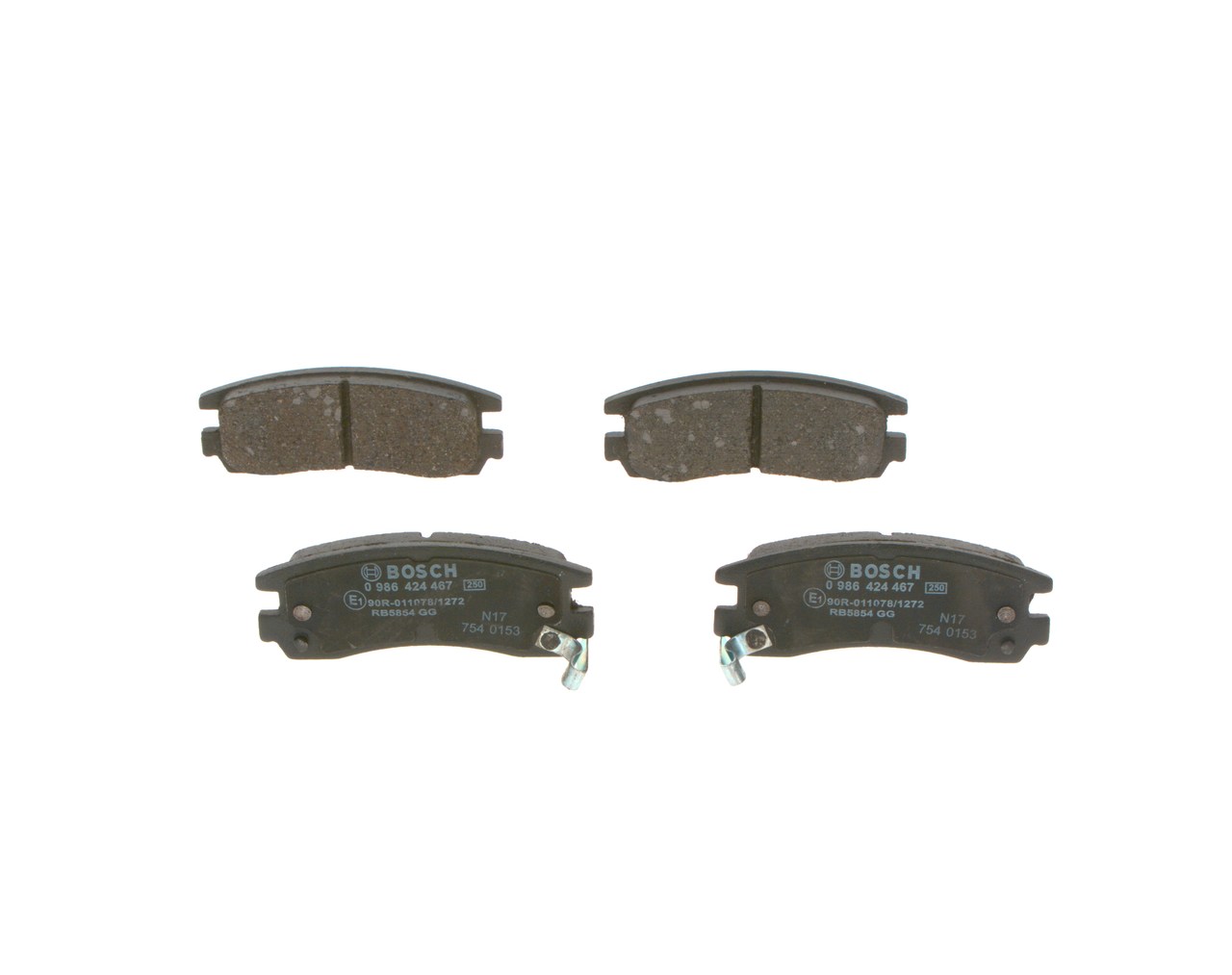 Brake Pad Set, disc brake - 0 986 424 467 BOSCH