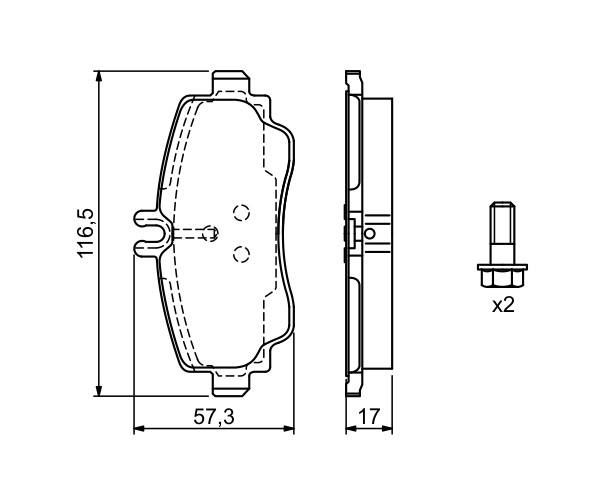 Brake Pad Set, disc brake - 0 986 424 470 BOSCH