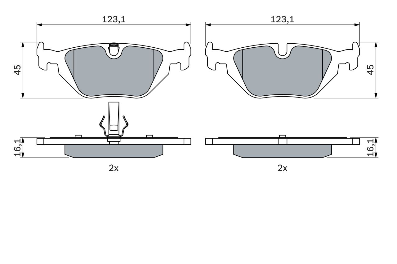 Brake Pad Set, disc brake - 0 986 424 484 BOSCH