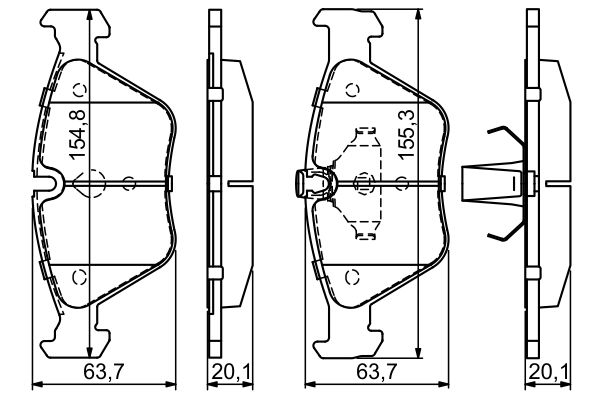 Brake Pad Set, disc brake - 0 986 424 485 BOSCH