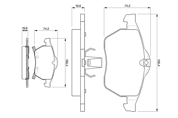 Brake Pad Set, disc brake - 0 986 424 488 BOSCH