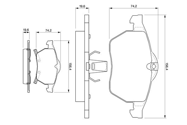 Brake Pad Set, disc brake - 0 986 424 488 BOSCH