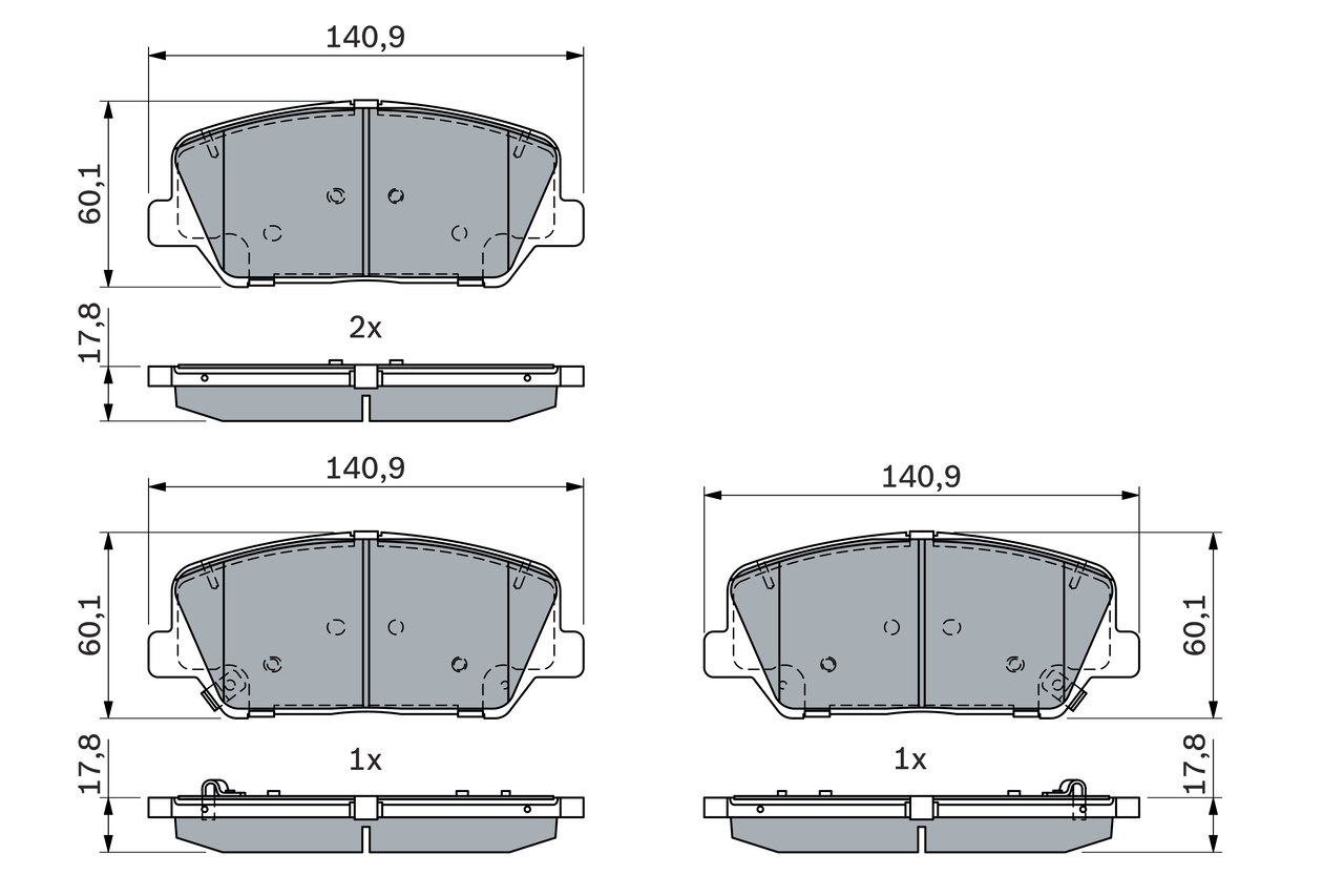 Brake Pad Set, disc brake - 0 986 424 491 BOSCH