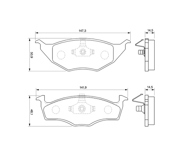 Brake Pad Set, disc brake - 0 986 424 502 BOSCH