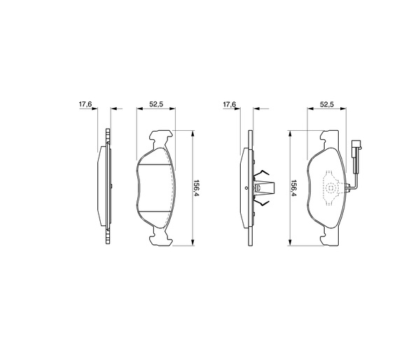 Brake Pad Set, disc brake - 0 986 424 510 BOSCH