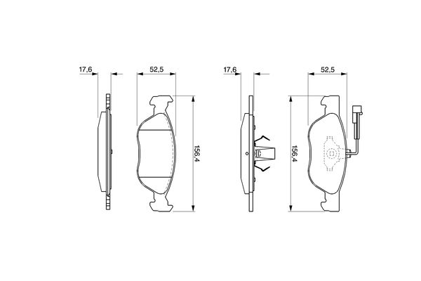 Brake Pad Set, disc brake - 0 986 424 510 BOSCH