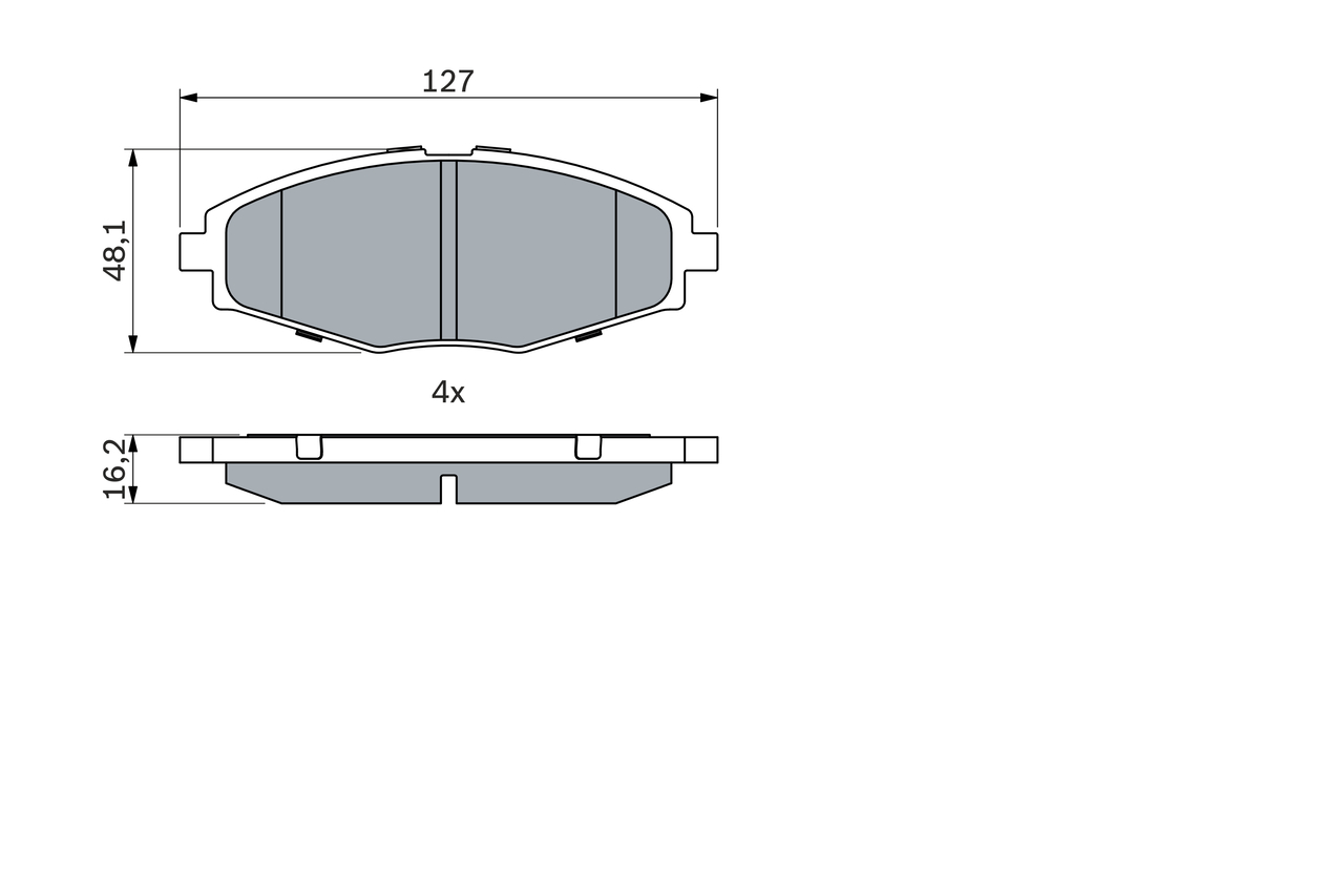 Brake Pad Set, disc brake - 0 986 424 512 BOSCH
