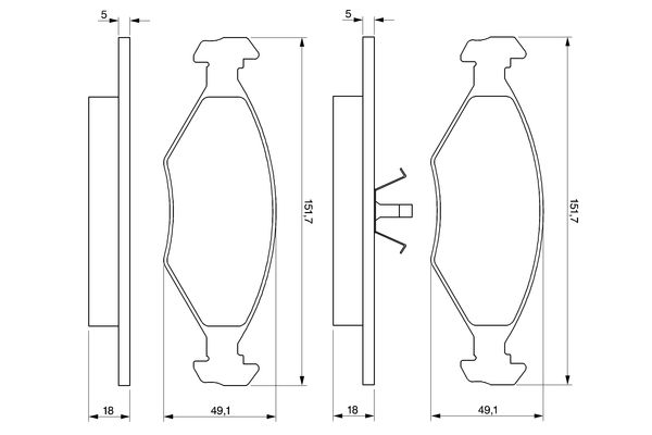 Brake Pad Set, disc brake - 0 986 424 514 BOSCH