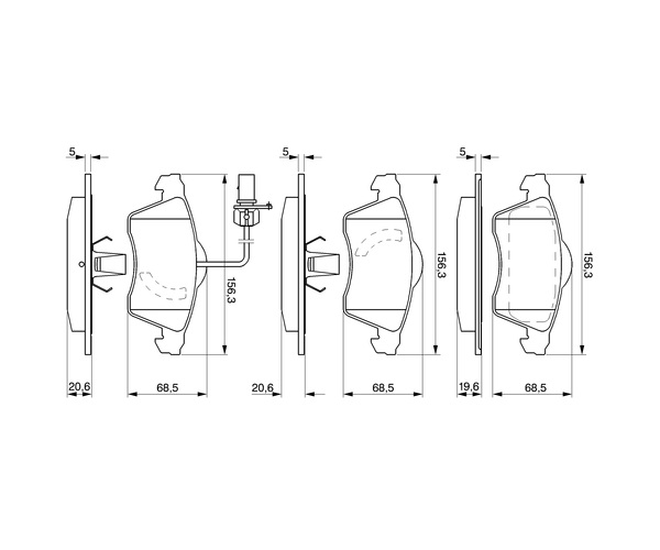 Brake Pad Set, disc brake - 0 986 424 537 BOSCH