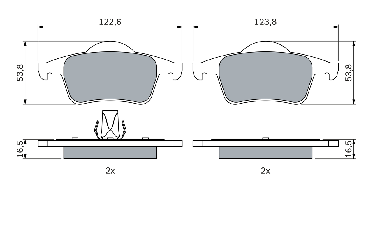Brake Pad Set, disc brake - 0 986 424 539 BOSCH