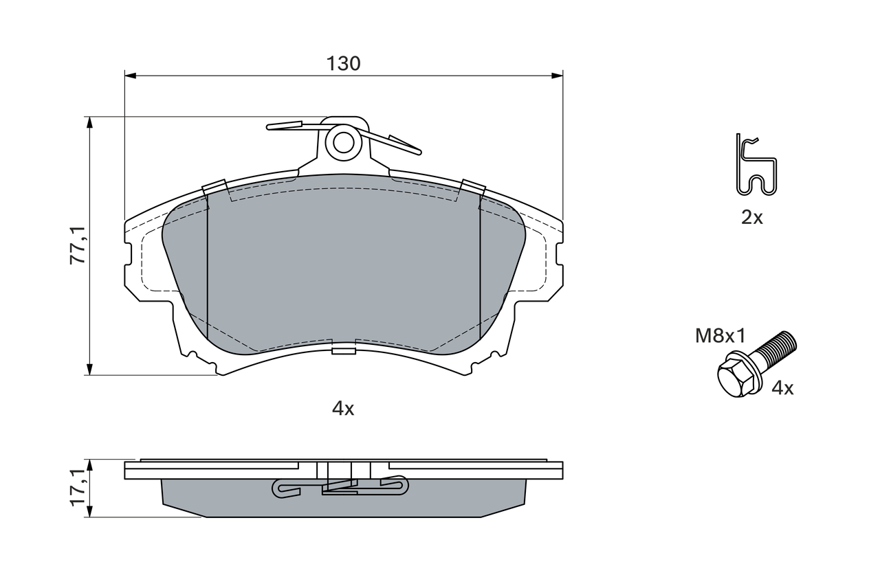 Brake Pad Set, disc brake - 0 986 424 541 BOSCH