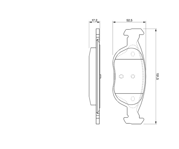 Brake Pad Set, disc brake - 0 986 424 544 BOSCH