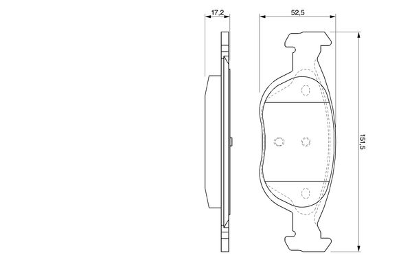 Brake Pad Set, disc brake - 0 986 424 544 BOSCH