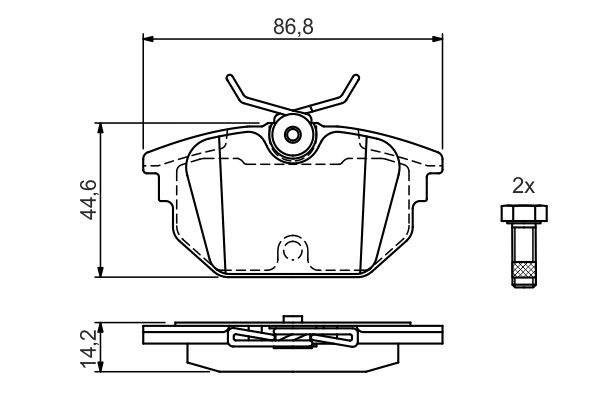 Brake Pad Set, disc brake - 0 986 424 545 BOSCH