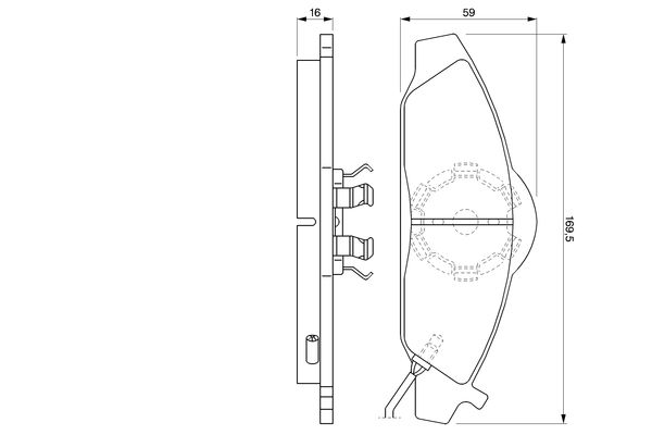 Brake Pad Set, disc brake - 0 986 424 551 BOSCH