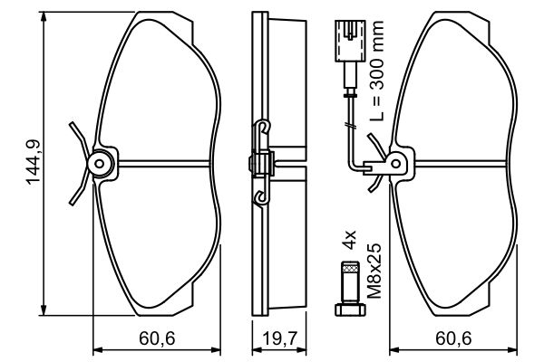 Brake Pad Set, disc brake - 0 986 424 556 BOSCH