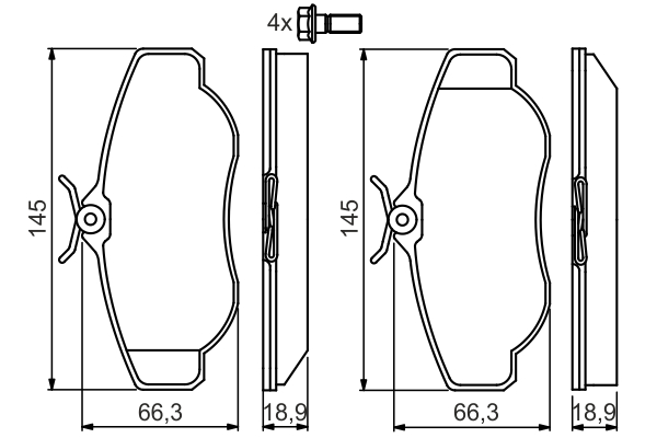 Brake Pad Set, disc brake - 0 986 424 565 BOSCH