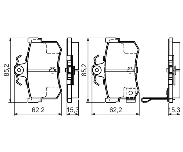 Brake Pad Set, disc brake - 0 986 424 568 BOSCH