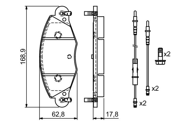 Brake Pad Set, disc brake - 0 986 424 581 BOSCH