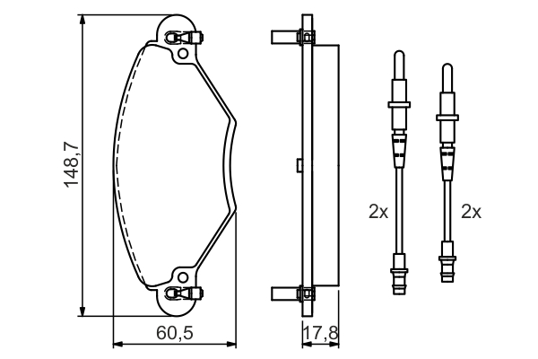 Brake Pad Set, disc brake - 0 986 424 582 BOSCH