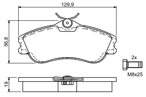 Brake Pad Set, disc brake - 0 986 424 583 BOSCH