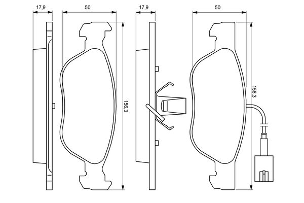 Brake Pad Set, disc brake - 0 986 424 593 BOSCH