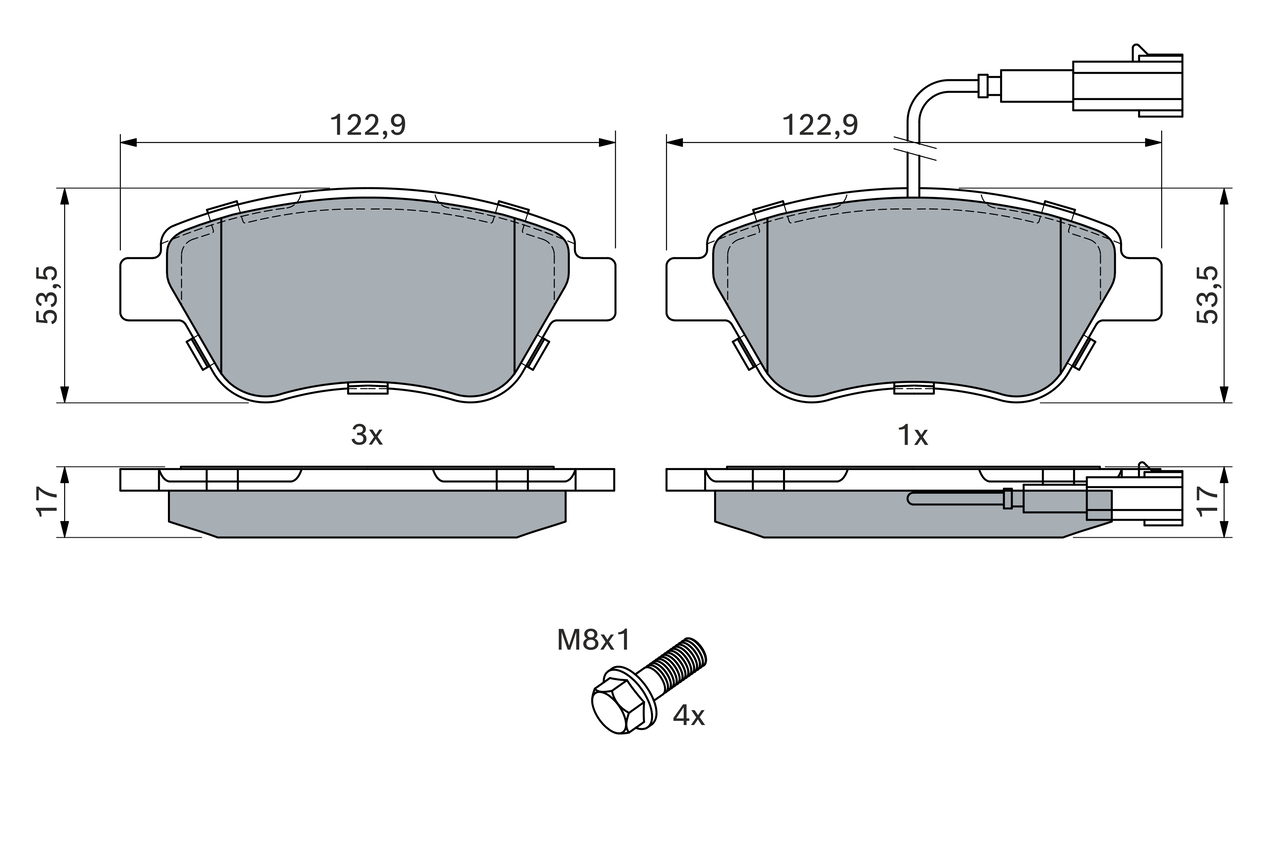 Brake Pad Set, disc brake - 0 986 424 597 BOSCH