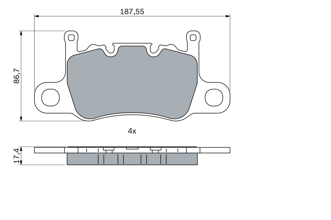 Brake Pad Set, disc brake - 0 986 424 605 BOSCH