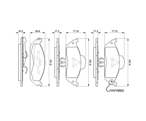 Brake Pad Set, disc brake - 0 986 424 611 BOSCH