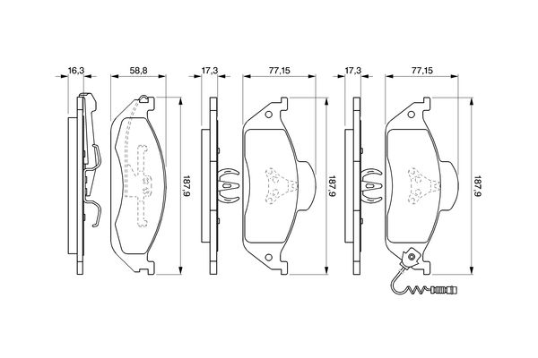 Brake Pad Set, disc brake - 0 986 424 611 BOSCH