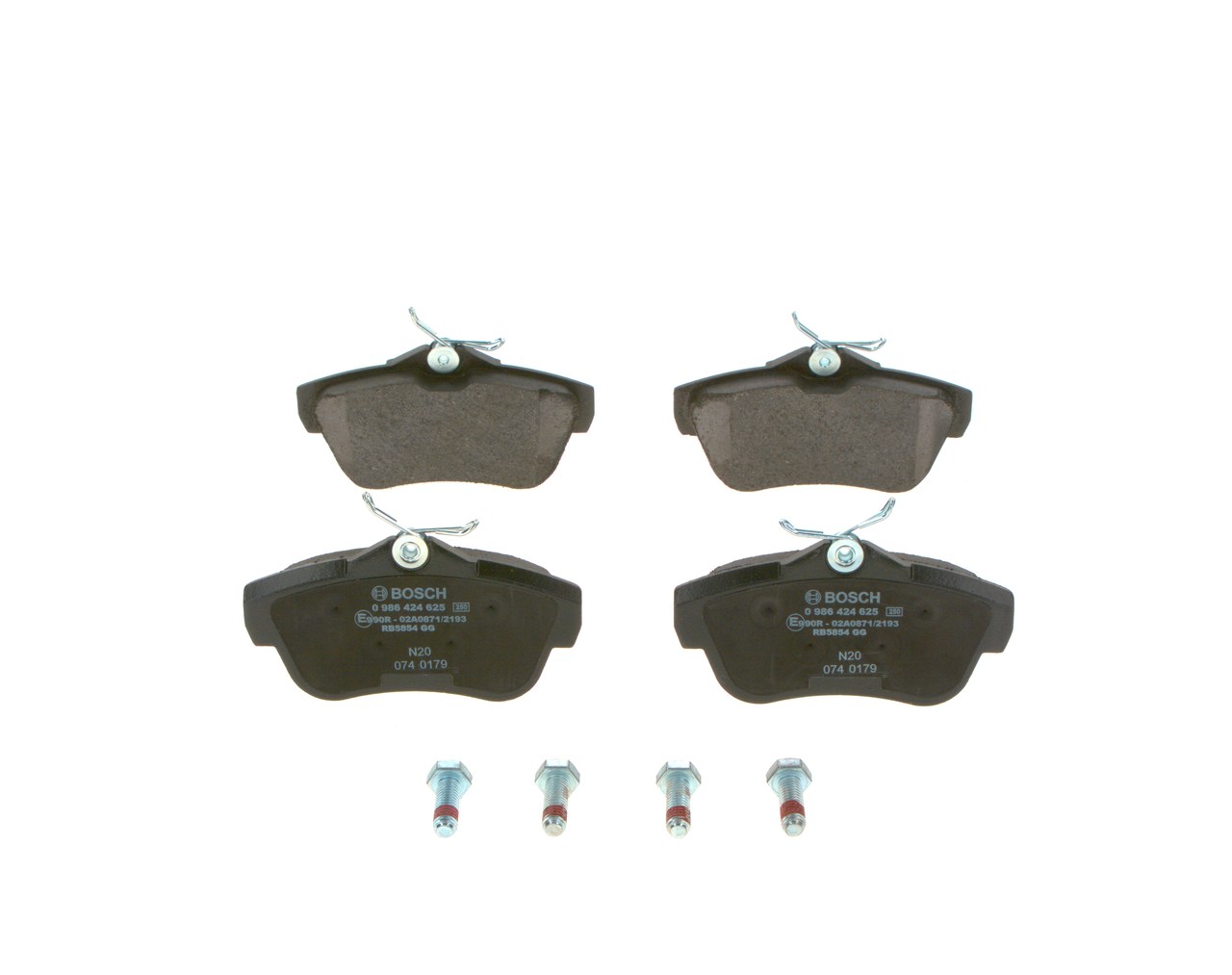 stabdžių trinkelių rinkinys, diskinis stabdys - 0 986 424 625 BOSCH