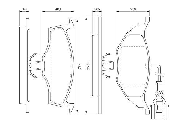 Brake Pad Set, disc brake - 0 986 424 632 BOSCH