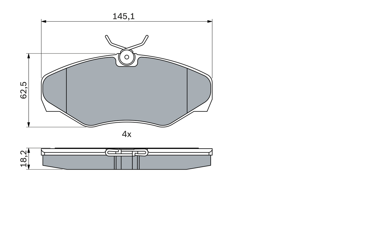 Brake Pad Set, disc brake - 0 986 424 636 BOSCH