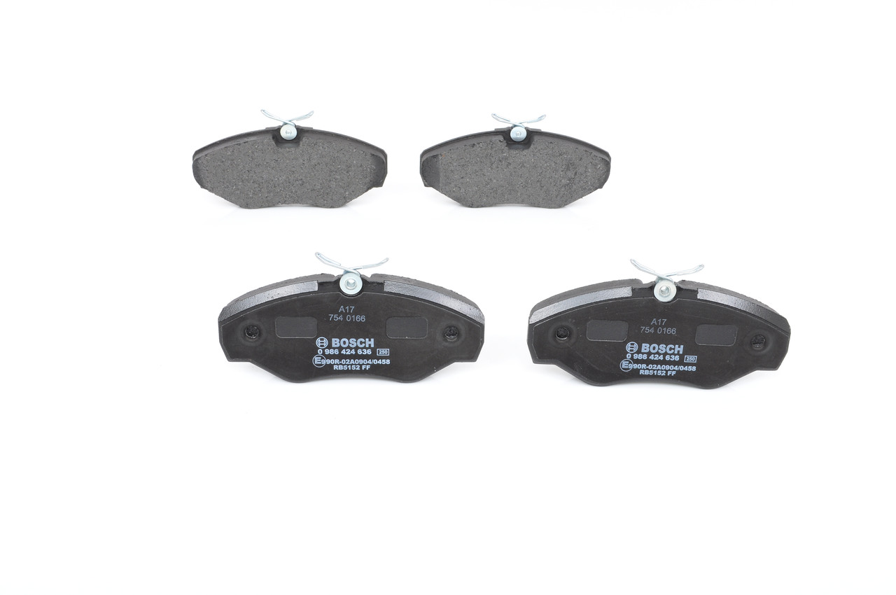 Комплект тормозных колодок, дисковый тормоз - 0 986 424 636 BOSCH