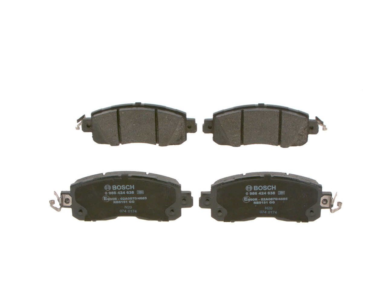 Brake Pad Set, disc brake - 0 986 424 638 BOSCH