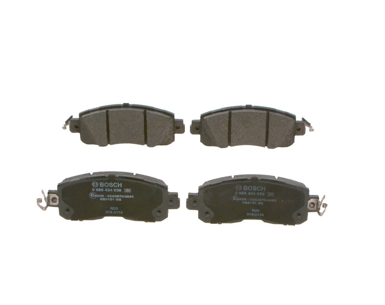 Brake Pad Set, disc brake - 0 986 424 638 BOSCH