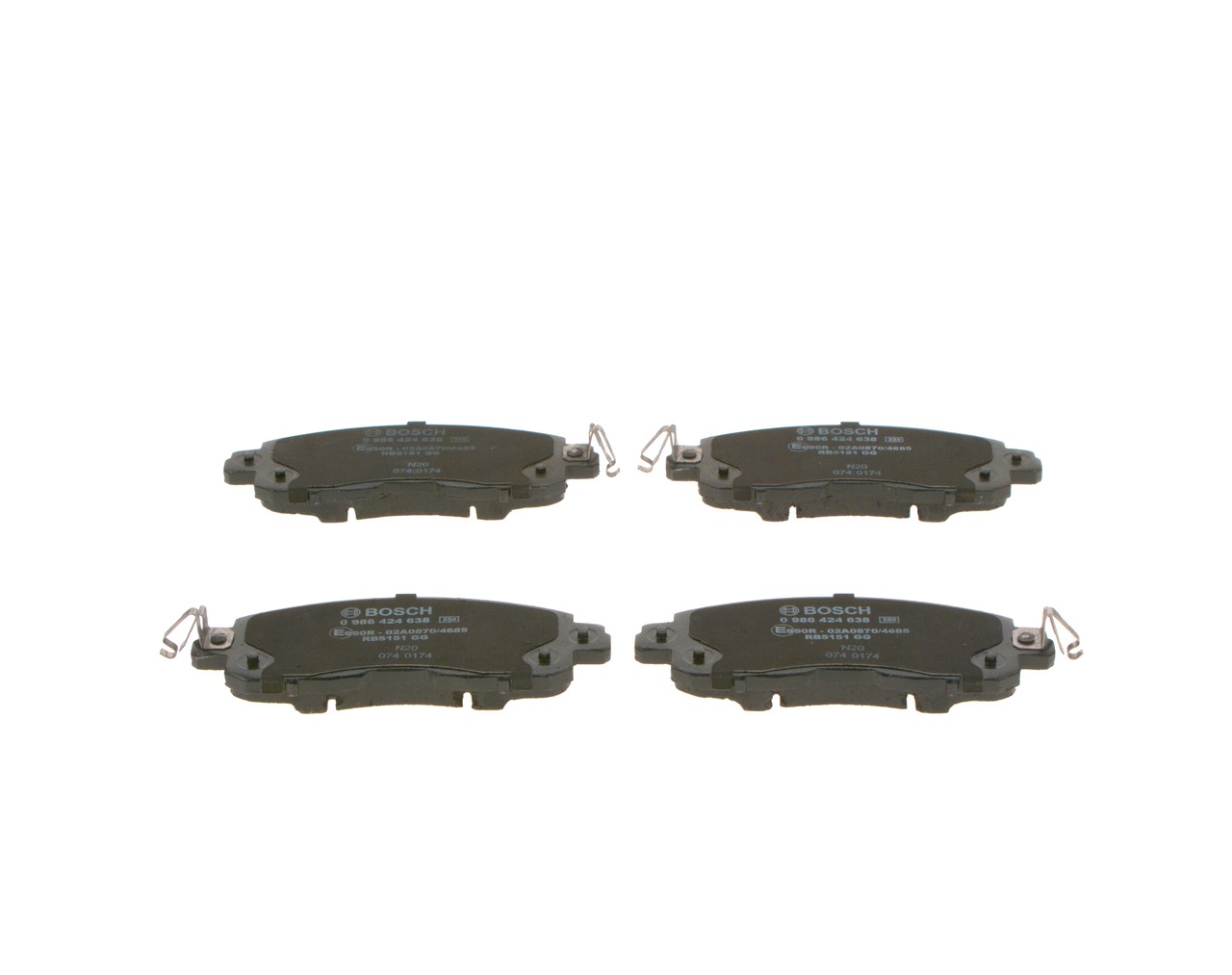 Brake Pad Set, disc brake - 0 986 424 638 BOSCH