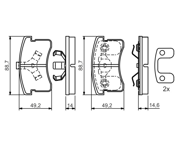 Brake Pad Set, disc brake - 0 986 424 642 BOSCH
