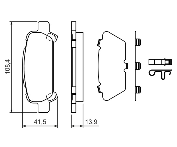 Brake Pad Set, disc brake - 0 986 424 650 BOSCH