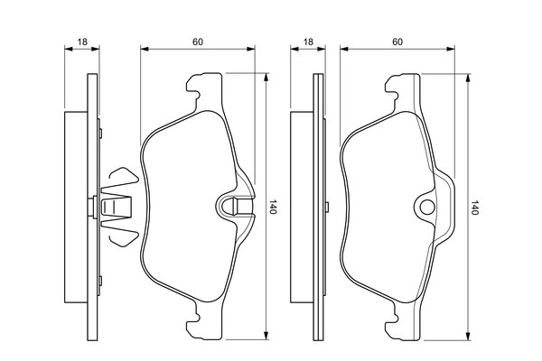 Brake Pad Set, disc brake - 0 986 424 652 BOSCH