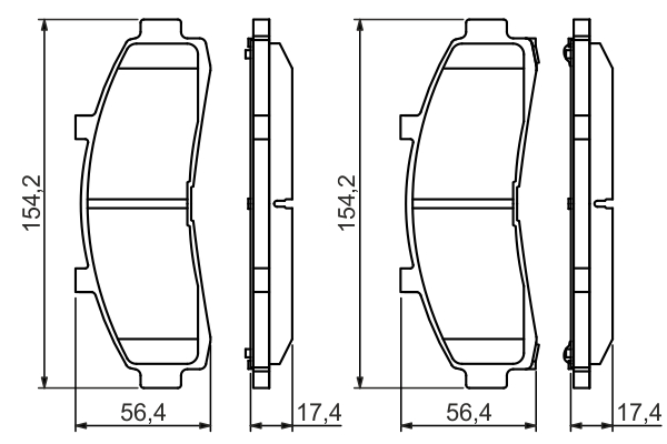 Brake Pad Set, disc brake - 0 986 424 656 BOSCH
