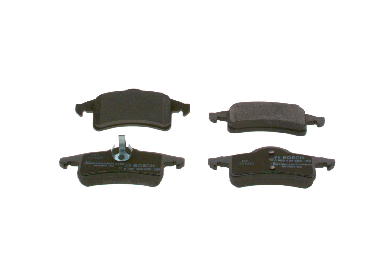 Комплект тормозных колодок, дисковый тормоз - 0 986 424 665 BOSCH