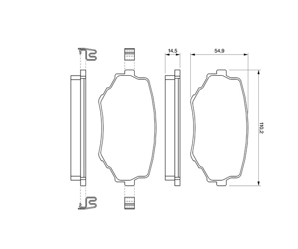 Brake Pad Set, disc brake - 0 986 424 669 BOSCH