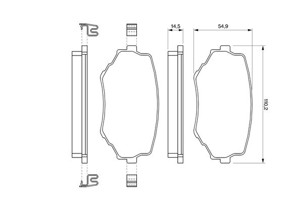 Brake Pad Set, disc brake - 0 986 424 669 BOSCH