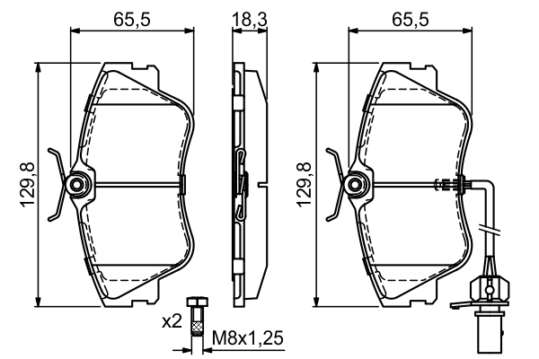 Brake Pad Set, disc brake - 0 986 424 672 BOSCH