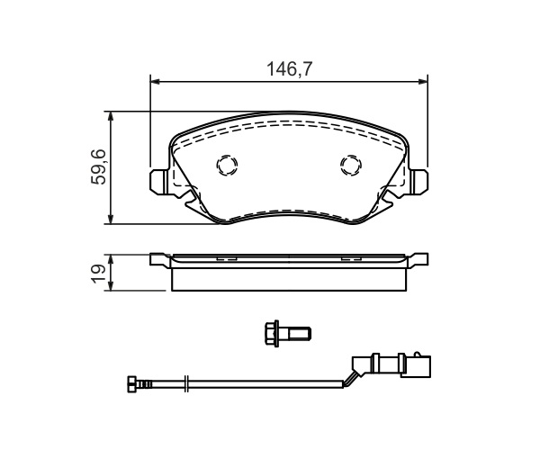 Brake Pad Set, disc brake - 0 986 424 679 BOSCH