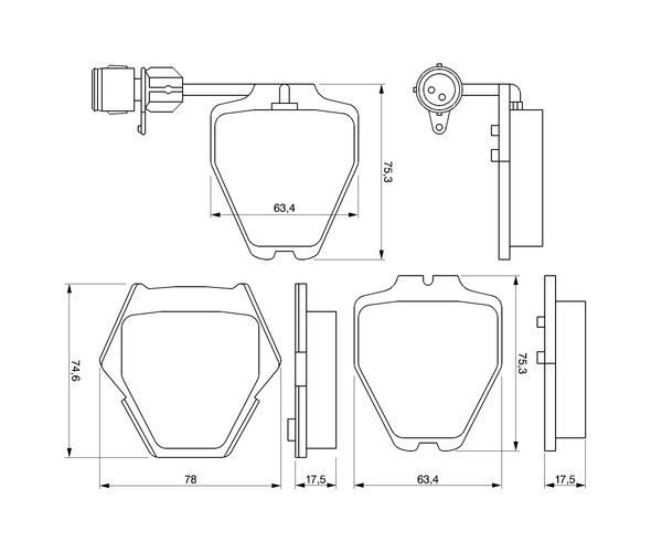 Brake Pad Set, disc brake - 0 986 424 689 BOSCH