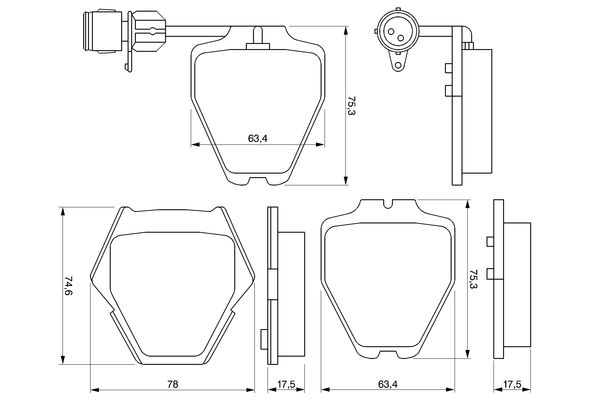 Brake Pad Set, disc brake - 0 986 424 689 BOSCH